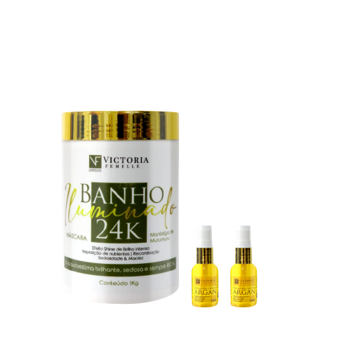 COMBO - 01 MASCARA B. ILUMINADO + 02 REPARADORES ARGAN